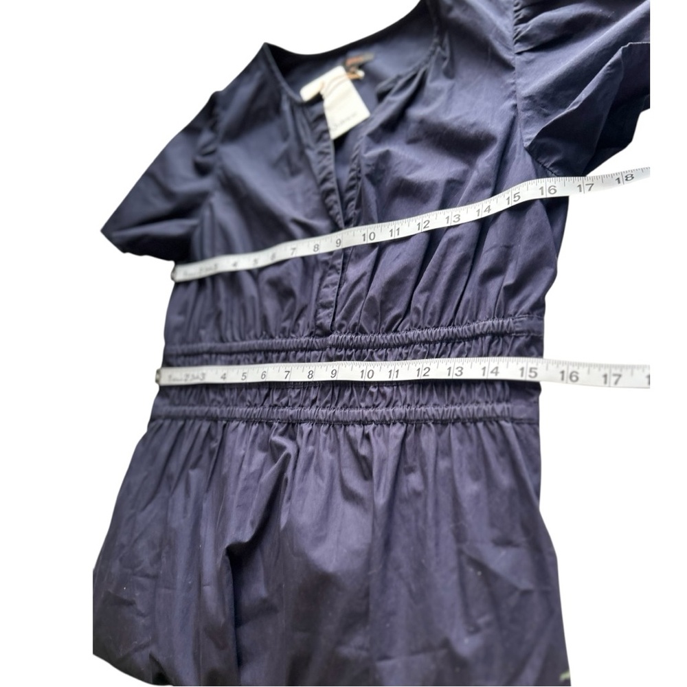 NWT Quince 100% Organic Cotton Poplin Tiered Maxi Dress Navy Blue - Picture 8 of 13